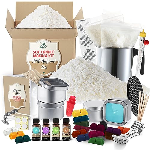 Etienne Alair Soy Candle Making Kit for Adults & Kids, Candle Making Supplies, DIY Candle Making Kit for Beginners, Natural Soy Wax Candle Making - WoodArtSupply