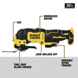 DEWALT XTREME 12V MAX Brushless Cordless Oscillating Tool Only (DCS353B) DEWALT