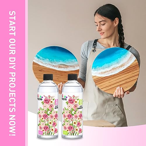 YIEHO Epoxy Resin 32OZ, Crystal Clear Art Casting Resin and Hardener Hard No Yellowing Resina Epoxica Transparente Perfect for Jewelry Making, DIY, YIEHO