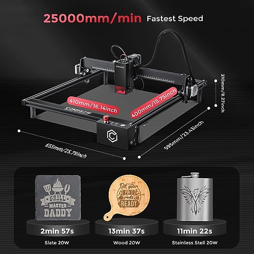Comgrow Z1 Pro 20W Output Laser Engraver for Wood and Metal with Air Assist,Laser Cutter and Engraver Machine 25000mm/Min Engraving Speed and App Comgrow