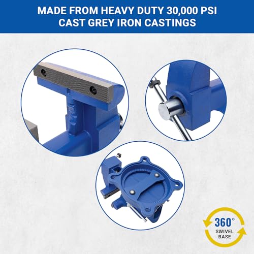 Yost Vises 460 Combination Vise | 6 Inch Jaw Width Heavy-Duty Utility Pipe and Bench Vise |Secure Grip with Swivel Base| Made with Cast Iron and Yost Tools