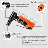 WORKPAD Mini Air Angle Die Grinder with 10-Pieces Air Die Grinder Stone Set，20000 RPM, Mini Pneumatic Tools, Equipped with 1/4-inch, 1/8-inch collets WP WORKPAD