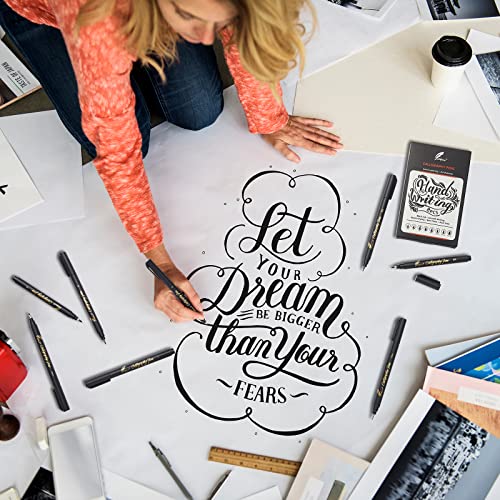 GETHPEN Calligraphy Pens,Hand Lettering Pens, Calligraphy Brush Pen set for Beginners Writing, Sketching, Scrapbooking, Journaling, Soft and Fine GETHPEN