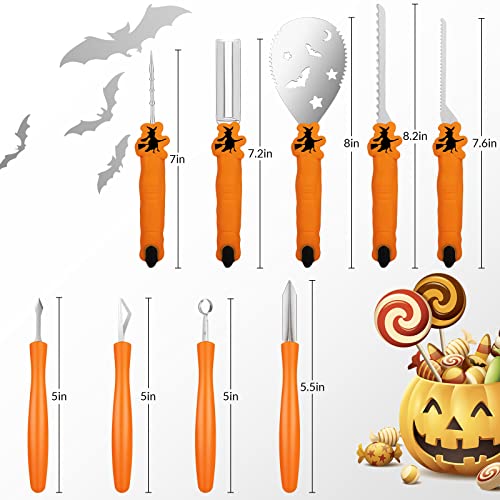 TRAALL Pumpkin Carving Kit Tools Halloween, Professional Heavy Duty Carving Set, Stainless Steel Sculpting Tool Carving Knife for Halloween TRAALL