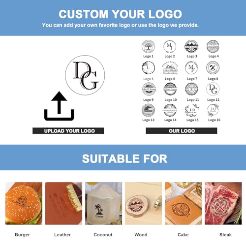 Personalised KAINSY Custom Branding Iron for Wood and Leather - Durable Metal Stamp for Crafting and Gifts KAINSY