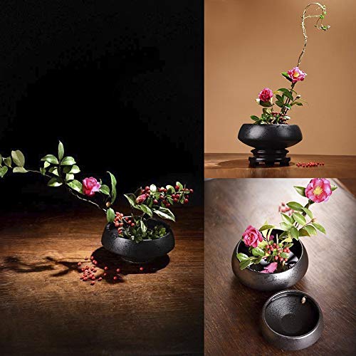 WANDIC Flower Arranging Supplies, Set of 2, Round Flower Frog & Ceramic Ikebana vases for Ikebana Floral Arrangement Art Home Decoration, Bowl Shape - WoodArtSupply