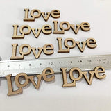STOBOK 50pcs Wooden Love Letters Unfinished Wood Cutouts Wood Shapes Pieces Wood Discs Slices for DIY Craft Wedding Birthday Party Favors STOBOK