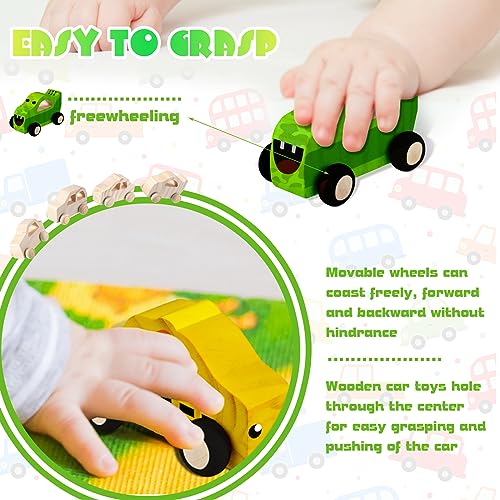 Chivao 24 Pcs Wood DIY Car Toys, Unfinished Wooden Cars, Paintable Wood Toys, Wooden Crafts for Students Home Activities Craft Projects Easy Chivao