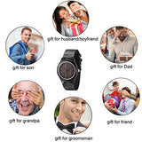 UMIPHIMAT Engraved Wooden Watches for Boyfriend Husband - Personalized Ebony Wood Watch for Birthday Anniversary Valentines Day Gifts UMIPHIMAT