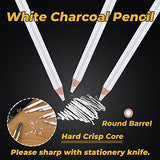 Dyvicl White Charcoal Pencils Drawing Set, 6 Pcs Sketch Highlight Pencil Hard Charcoal White Pencils for Drawing, Sketching, Shading, Blending Dyvicl