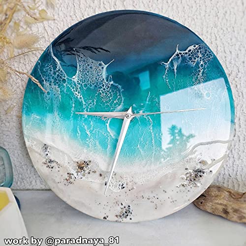 RESINWORLD 14" Round x 2" Deep XL Large Tray Mold, Shiny Silicone Tray Board Table Clock Mold for Epoxy Resin Casting, Floral Preservation Bouquet ResinWorld