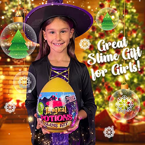 GirlZone Magic Potion Slime Kit, Spell-Binding Potion Kit for Girls to Make 6 Magical Mixies, Fun and Gift-Ready Magic Potion Kit GirlZone