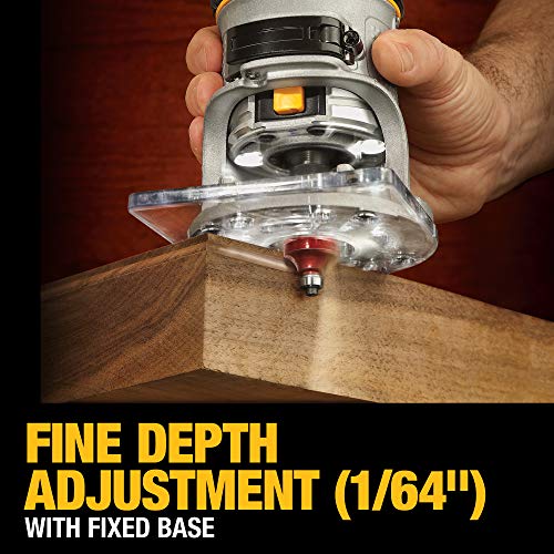 DEWALT Router Fixed/Plunge Base Kit, Variable Speed, 1.25-HP Max Torque (DWP611PK) DEWALT