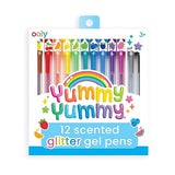 Ooly Scented Yummy Yummy Glitter Gel Pens Set of 12 Pens (New Gen) - Scented Glitter Pens for Kids, Adults, Art Supplies and Stationary Supplies Ooly