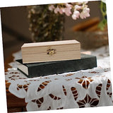NOLITOY 6 Pcs Clamshell Wooden Box Unfinished Wood Treasure Chest Wooden Treasure Ornament Container Makeup Case Organizer Hinged Gift Cases Office NOLITOY