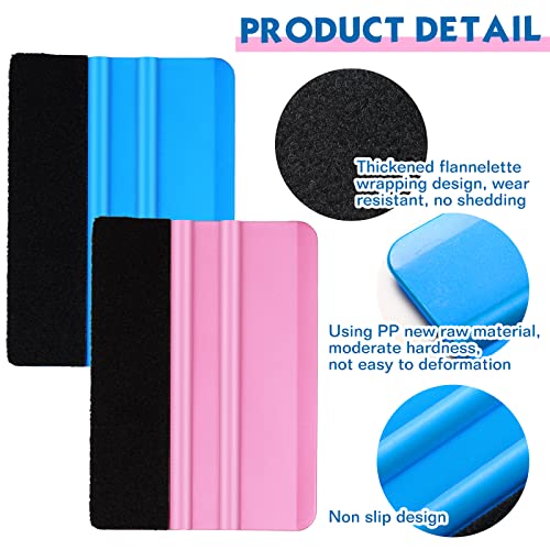 4 Pcs Weeding Tools for Vinyl, 2 Pcs Air Release Pen Glitter Craft Vinyl Weeding Pen Point Retractable Pin Pen with 2 Pcs Felt Squeegees Vinyl Spakon