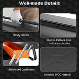 Nightcore 27” x 21” x 8.5” Metal Tool Box, 5-Tray Cantilever Tool Box with 3 Levels Fold Out Organizer Storage, Portable Folding Tool Organizer with Generic