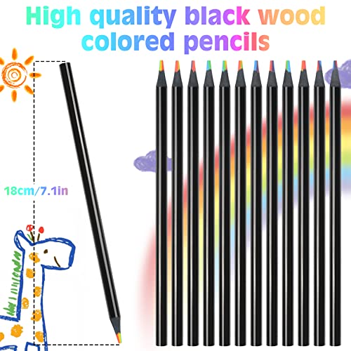 nsxsu 8 Pieces Rainbow Pencils, Jumbo Colored Pencils for Adults,  Multicolored Pencils Art Supplies for Drawing, Coloring, Sketching,  Pre-sharpened