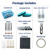 FishTrip Fishing Rod Repair Kit Complete with Epoxy,10pcs Carbon Fiber Sticks Pole Building Kit, AB Glue, Wrapping Thread for Saltwater Freshwater FishTrip