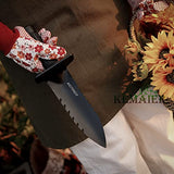 Metal Detector Shovel, Kemaier Heavy Duty Double Serrated Edge Digger, Metal Detecting Digging Tool with Sheath for Belt Mount, Gardening Accessories Kemaier