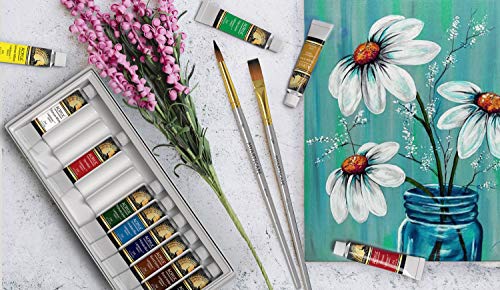 MyArtscape Acrylic Paint Set - 12 x 21ml tubes - Lightfast - Heavy Body - Rich Pigments - Great Tinting Strength - Acrylic Painting Supplies for MyArtscape