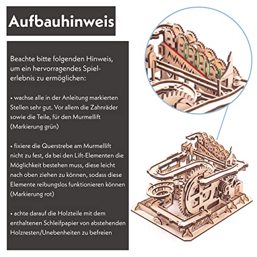 LEUKIP 3D Wooden Puzzles for Adults & Teens I Marbel Run Model Building Kit I DIY Gift for Boys Girls Age 14+, 3-d Puzzles, Wood 3D Puzzles for leukip