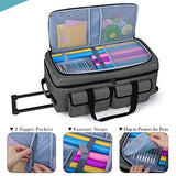 Yarwo Rolling Craft Tote Bag with Wheels Compatible for Cricut Maker, Maker 3, Explore Air 2, Cameo 4, Double Layers Carrying Case for Die Cut Yarwo