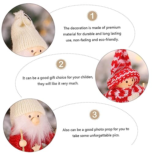 Yardenfun 4pcs Wooden Ski Doll Christmas Tree Decoration Wooden Farmhouse Hanging Crafts Ski Doll Ornament Christmas Tree Hanging Ornaments - WoodArtSupply