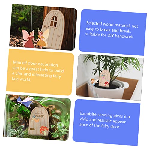 Yardwe 20pcs Fairy Gate Ornament Unfinished Fairy Door Garden Tree Statue Tree Door gnome Homes Garden Tree Sculptures gnome Home Tree kit Mini Door Yardwe