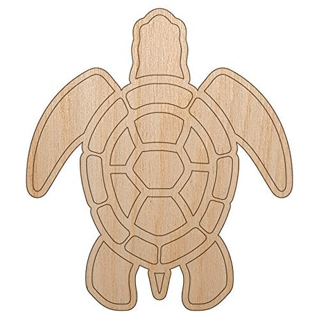 Sea Turtle Tribal Unfinished Wood Shape Piece Cutout for DIY Craft Projects - 1/4 Inch Thick - 6.25 Inch Size Sniggle Sloth