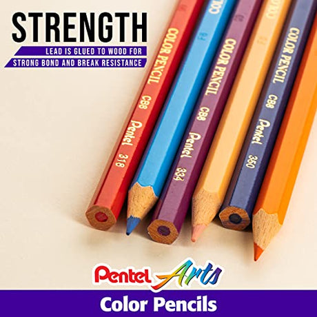 Pentel Arts Colored Pencils, Assorted Colors, Set of 12 Pentel
