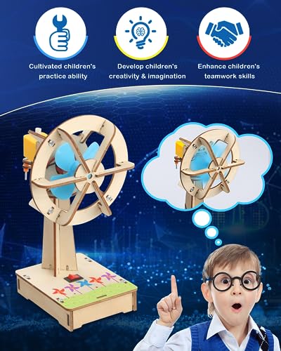 4 in 1 STEM Kits, STEM Projects for Kids Ages 8-12, Assembly 3D Wooden Puzzles, Building Toys, DIY Educational Science Craft Model Kit, Gift for Boys