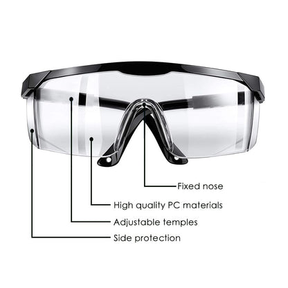 HANCHS Safety Glasses, 5Pack Adjustable Wide-Vision Protective Glasses, Lightweight Fog-Proof Safety Goggles - WoodArtSupply