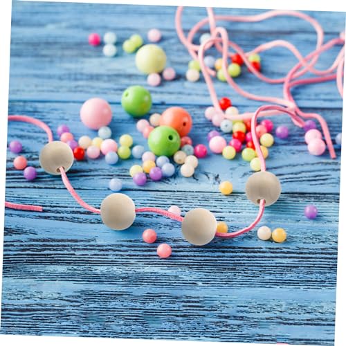 DIYEAH 300 Pcs Wooden Beads African Beads Unfinished Wood Spacer Beads Craft Wood Wreath Beads Wood Beads for Crafts Semi Precious Beads DIY DIYEAH