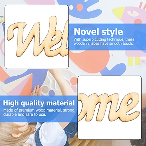 BESPORTBLE Front Door Garland 30pcs Welcome Wood Letters Unfinished Wood Sign Large Letter Cutouts Wooden Decoration for Home Porch Sign Wedding BESPORTBLE