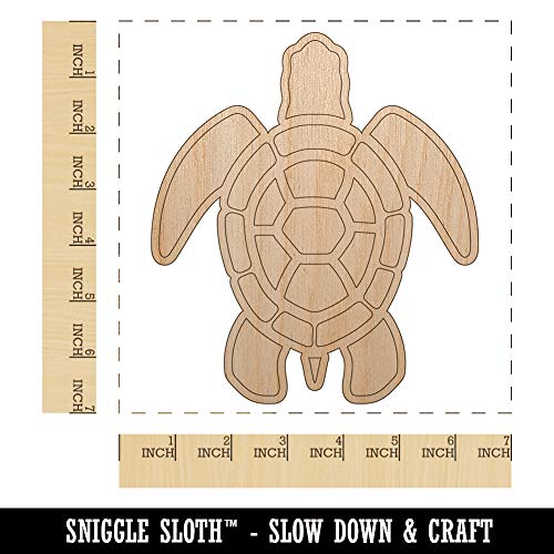 Sea Turtle Tribal Unfinished Wood Shape Piece Cutout for DIY Craft Projects - 1/4 Inch Thick - 6.25 Inch Size Sniggle Sloth