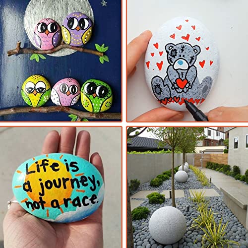 35 River Rocks for Painting, Painting Rocks Bulk for Adults, 2-3 Inches Craft Rocks, Flat Rocks for Painting, Smooth Painting Rocks for DIY Project, Simetufy