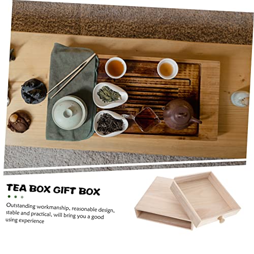 Gadpiparty Box Tea Box Gift Box Tea Holder Multi-Functional Tea Bag Desk Topper Photo Storage Tea Storage Desk Top Organizer Shelf Tablescape Decor - WoodArtSupply