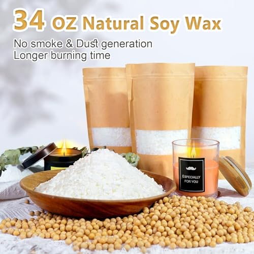 DOPXXBB Complete Candle Making Kit, DIY Candle Making Supplies for Adults, Include Soy Wax, Candle Cups & Tins Candle Wicks & Light Aroma Type DOPXXBB