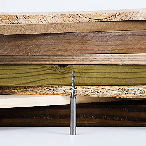 SpeTool Spiral Router Bits Up&Down Compression Bit 1/8 inch Cutting Diameter, 1/4 inch Shank HRC55 Solid Carbide CNC End Mill for Wood Carving SpeTool