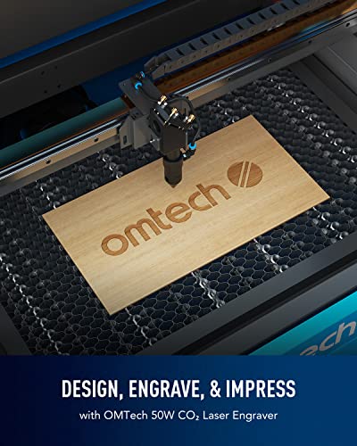 OMTech 50W CO2 Laser Engraver with LightBurn, 12x20 Inch Laser Engraving Cutting Machine with Ruida Control Panel 2 Way Pass Air Assist Water Pump, - WoodArtSupply