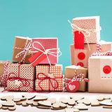 200 Pieces Wood Heart Cutouts Wooden Heart Slices Wooden Tree Pieces for Art Craft Embellishments Ornaments Decoration for Wedding Valentine Crafts Tatuo