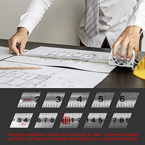 Tape Measure, 25FT Stainless Steel Measuring Tape with Double-Sided Scale Waterproof Portable Retractable Measure Ruler for Household Agricultural Ihvewuo