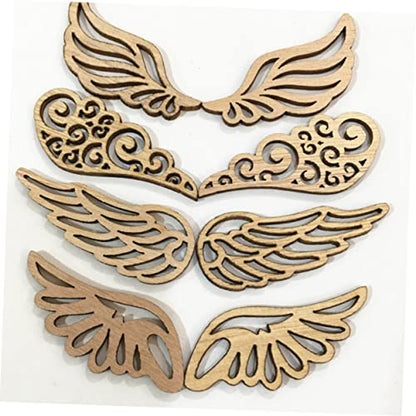 EXCEART 240 Pcs DIY Christmas Wooden Ornaments Christmas Angel Wings Ornaments Wooden Cutouts Unfinished Wood Ornaments Small Wings for Crafts Wood - WoodArtSupply