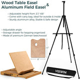 VISWIN 148 Pcs Super Deluxe Painting Kit with Tabletop & Field Easel, 96 Oil, Watercolor & Acrylic Paint Set, Canvas, Paintbrush, Palette, VISWIN