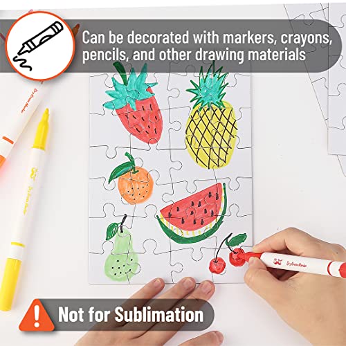 Mr. Pen- Blank Puzzle, 8 Pack, 28 Pieces/Pack, 5.5 x 8.1 Inches, White, Blank Puzzles to Draw on, White Puzzle, All White Puzzle, Blank Puzzle Pieces Mr. Pen