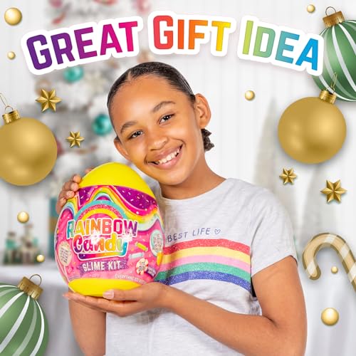 GirlZone Rainbow Candy DIY Slime Kit, Amazing Slime Kit to Make Rainbow Slime and Cloud Slime, Girls Slime Making Kit & Christmas Gifts for Girls GirlZone