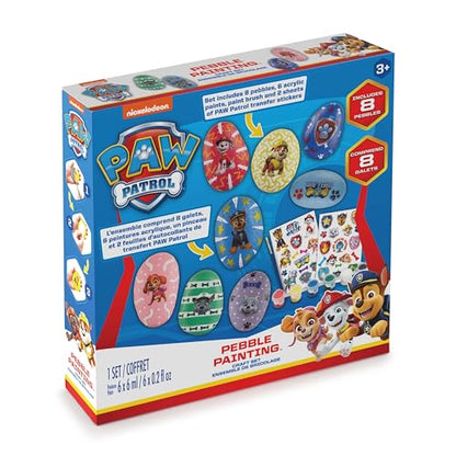 Paw Patrol Pebble Painting Craft Set - Pawsome Art Paint Set for Kids with Acrylic Paints, Paintbrush, Stickers, Stones - Creative Toddler Arts and