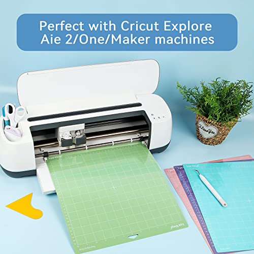 Cutting Mats for Cricut - Lya Vinyl 8 Pack Variety Cutting Mats 12x12 INCH, Cutting Mats for permanent Vinyl(StandardGrip, LightGrip, StrongGrip, - WoodArtSupply