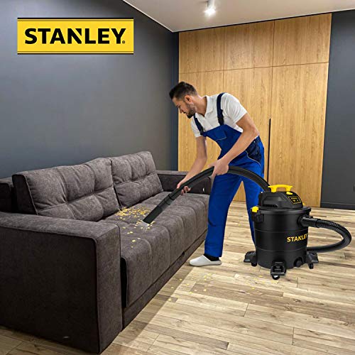 Stanley 12 Gallon 5.5 Peak HP Wet/Dry Vacuum, 3 in 1 Shop Vacuum Blower,1-7/8"x6 Hose, Range for Garage, Carpet Clean, Workshop with Vacuum Stanley
